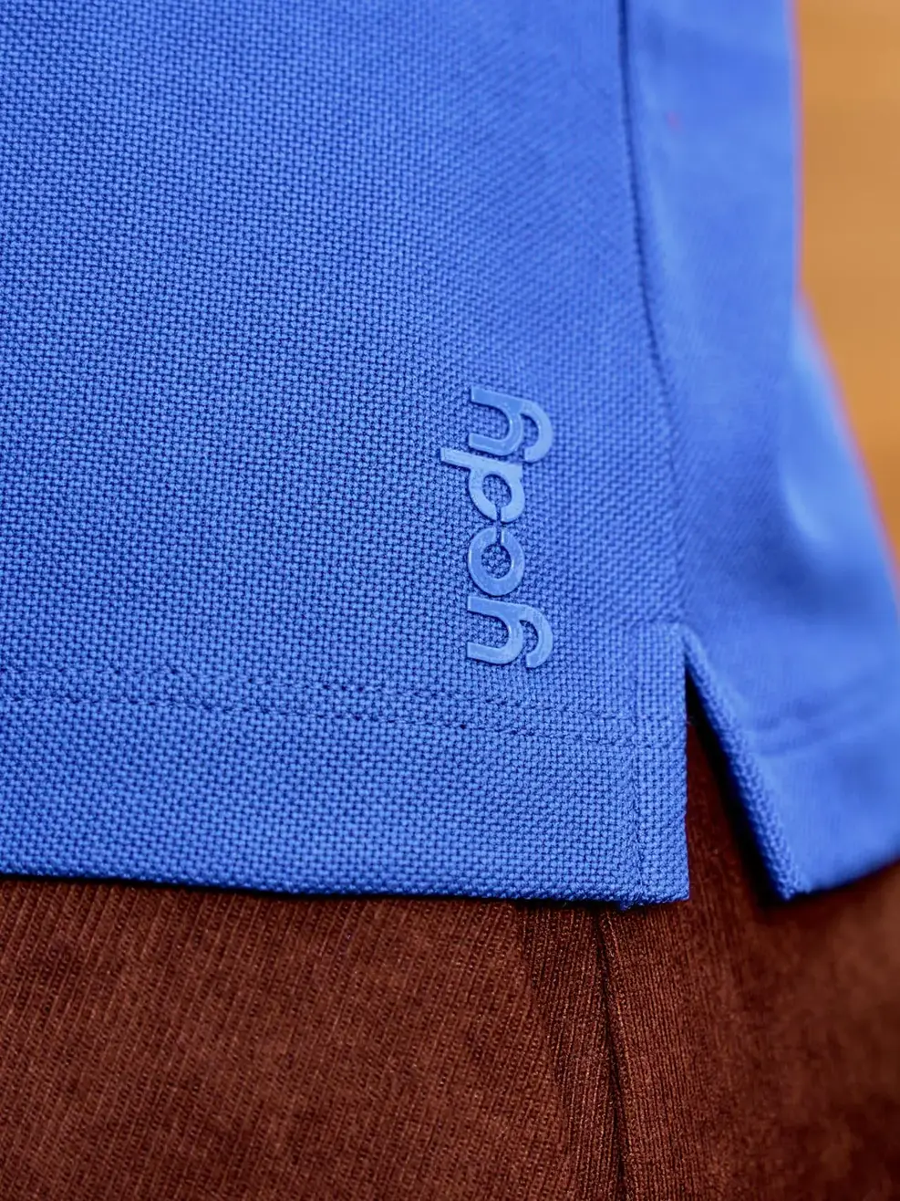 Áo Polo Nữ Airy Cafe bo kẻ to - Xanh coban - S