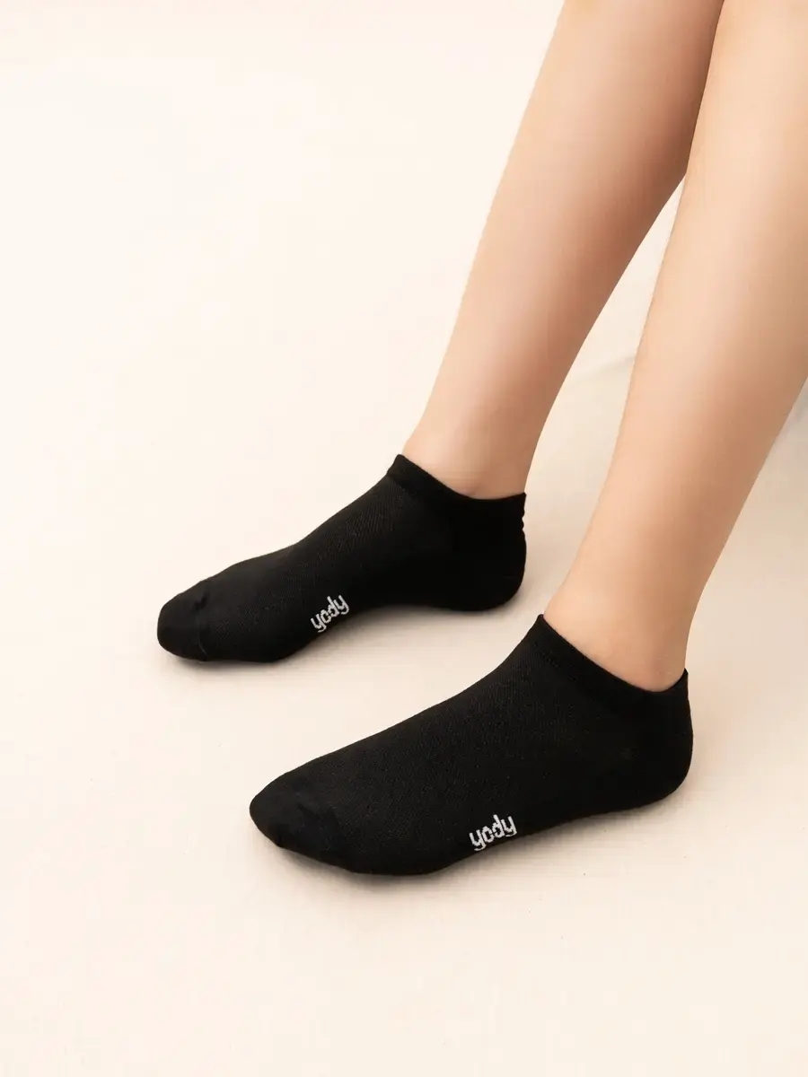 Combo 2 tất nữ cổ lửng lưới thân trên - Đen