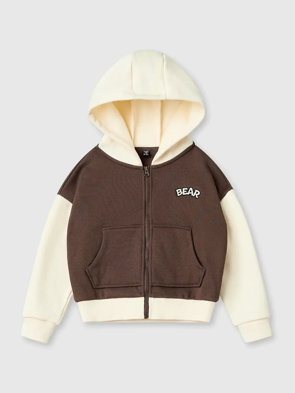 Áo Nỉ Mũ Kéo Khoá Bear - NÂU 093 - 104