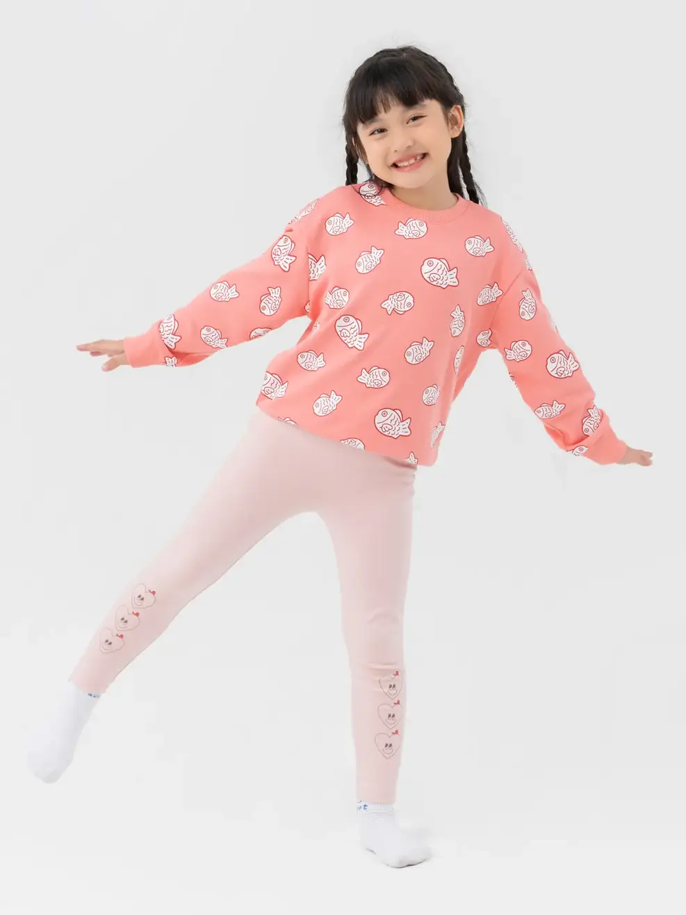 Quần Leging Bé Gái In Trái Tim - Hồng - 2