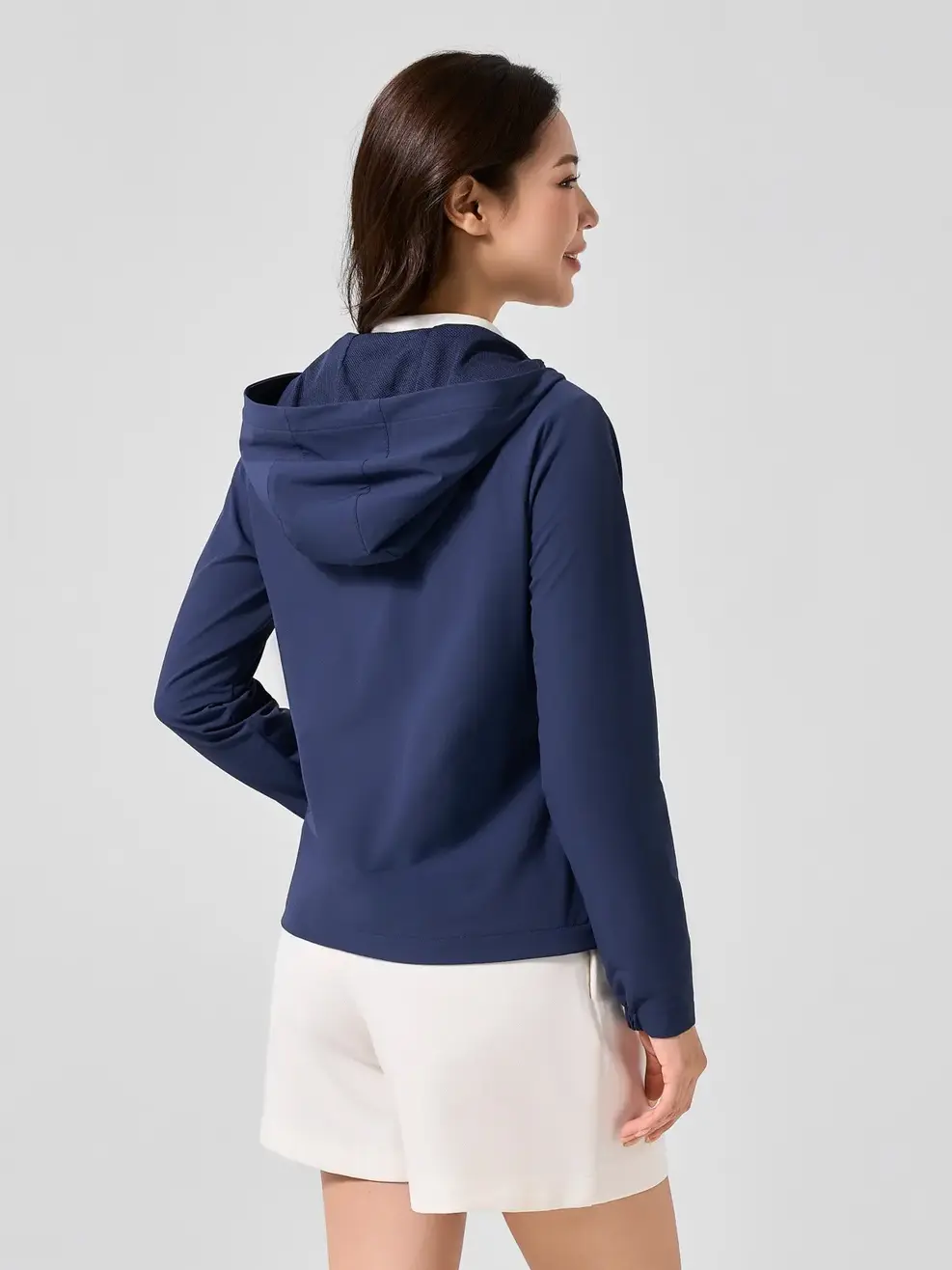 Áo Khoác Gió Nữ 2 Lớp Siêu Co Giãn - Tím than - S
