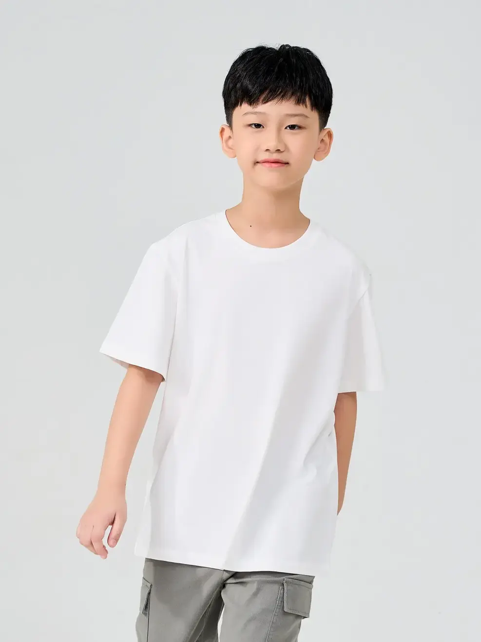 T-shirt Kid Cơ Bản Kid Lớn - Trắng - 12-13