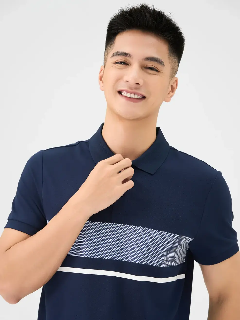 Áo Polo Nam Mắt Chim In Trước Ngực 3d - Navy - M