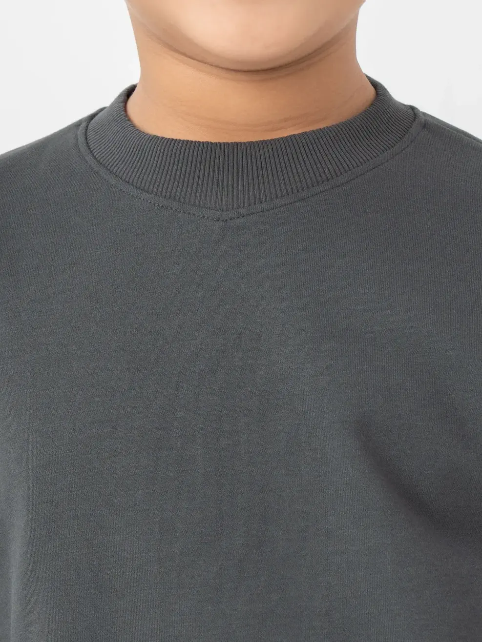 Bộ Đồ Thu Đông Kid Cổ Bo Tim - Ghi Đậm - 2