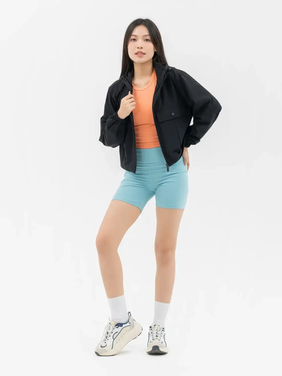 Áo Khoác Thể Thao Nữ Túi Hộp  - Đen - S