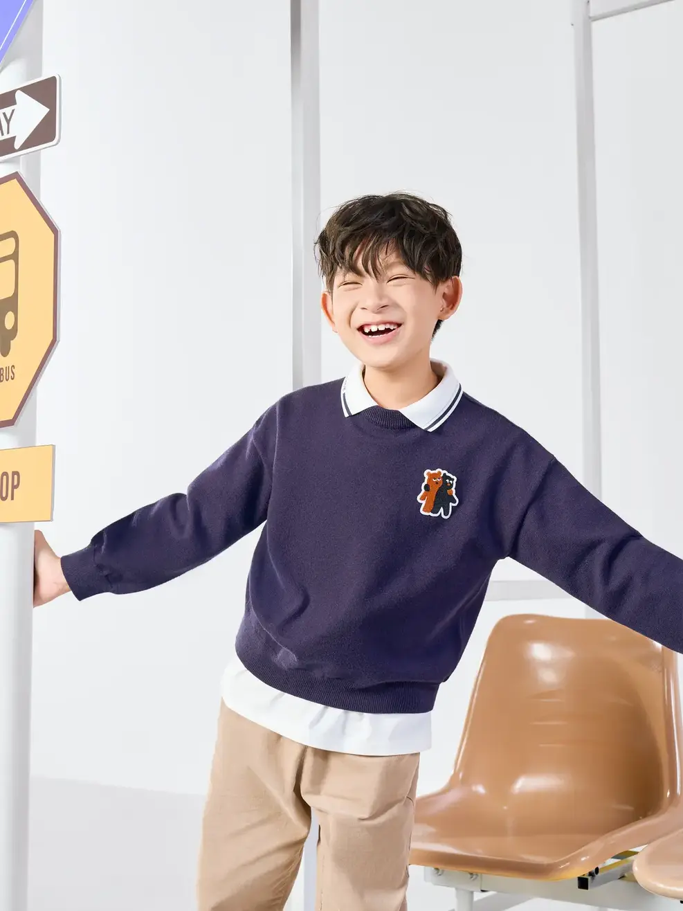 Áo Len Chú Gấu - NAVY 018
