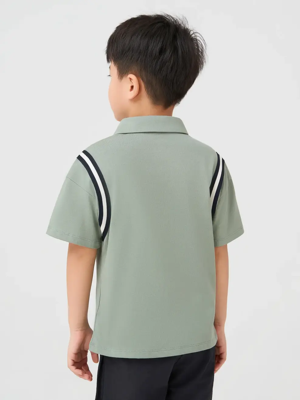 Áo Polo Bé Trai Phối Dây Dệt - Xanh lá 021 - 104