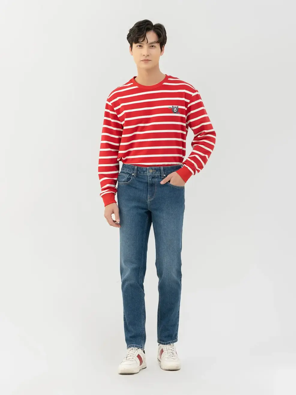 Quần Jeans Nam Cotton Dày Dặn Bền Bỉ - Xanh - 28