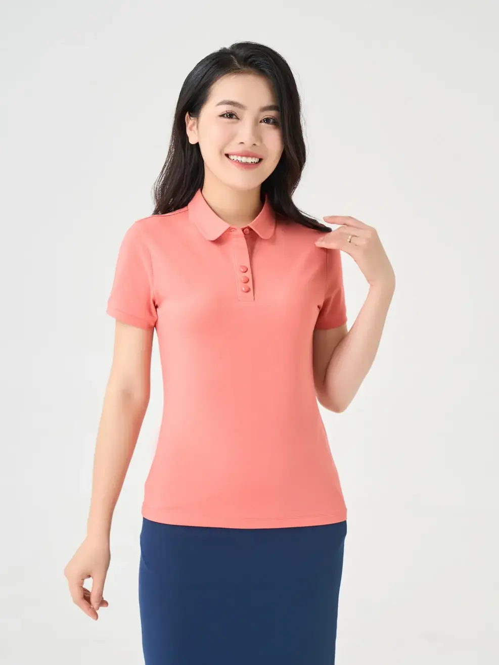 Áo Polo Nữ Cổ Sen - Gạch - S