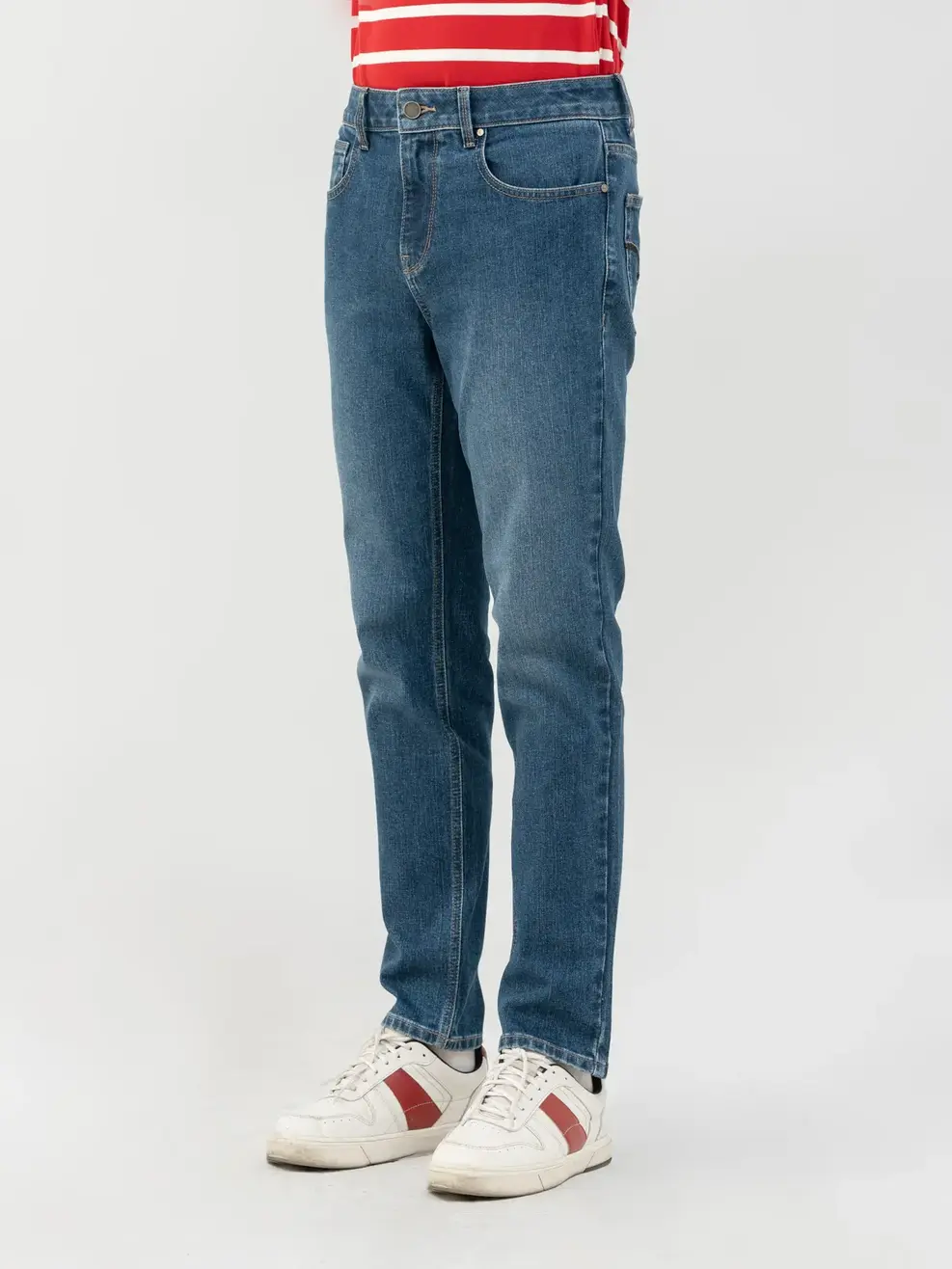 Quần Jeans Nam Cotton Dày Dặn Bền Bỉ - Xanh - 28