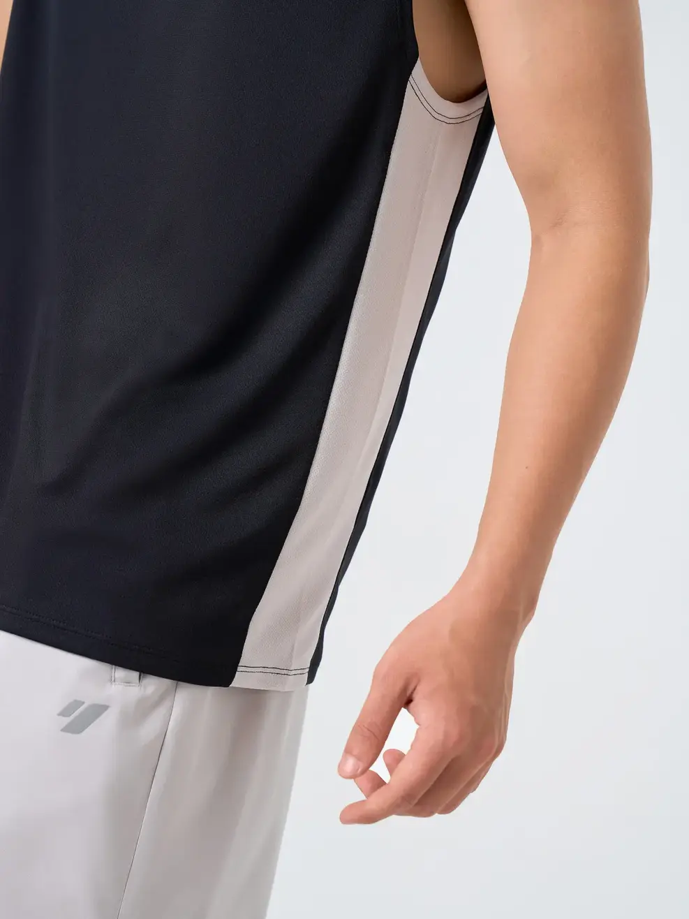Áo Ba Lỗ Thể Thao Vai Chờm Phối Sườn - ĐEN 002 - M