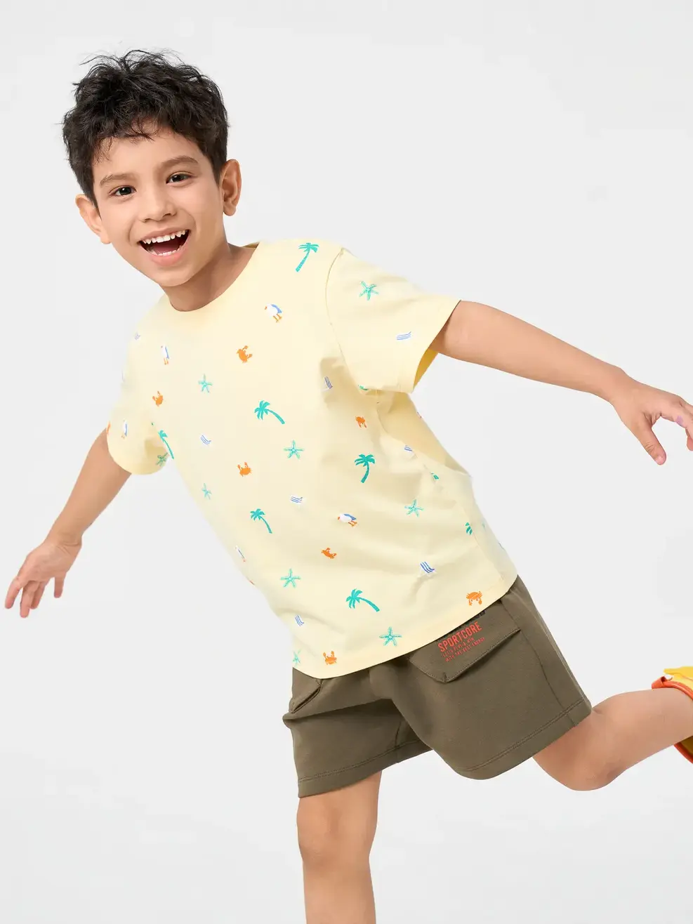 Quần Shorts bé trai túi ốp kidult club - RÊU 035 - 110