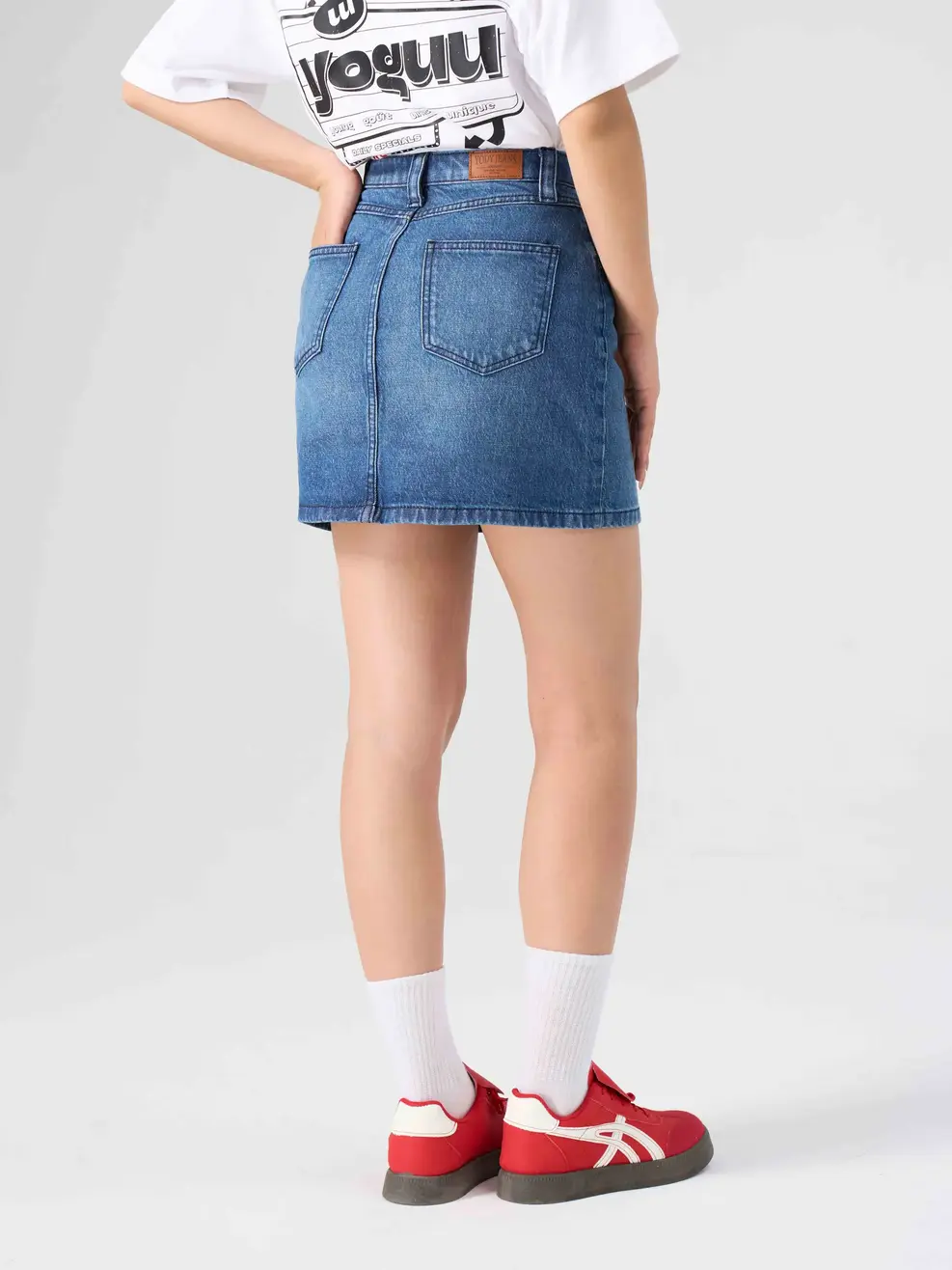 Chân Váy Jean Nữ Ngắn Cơ Bản - Xanh đậm - 25