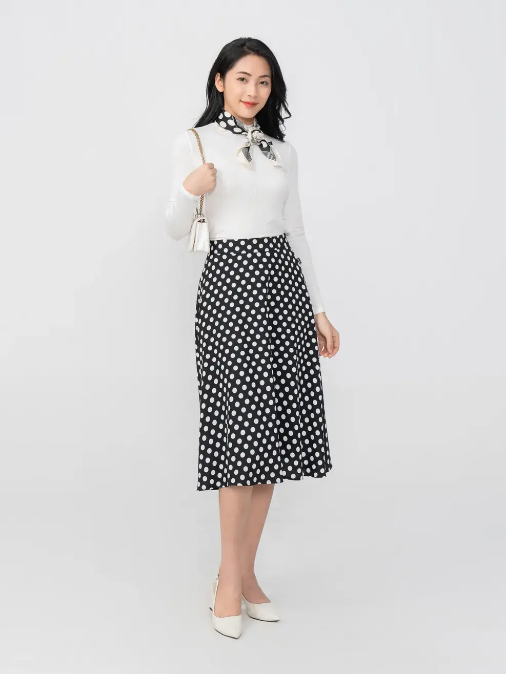 Áo Thu Đông Nữ Thun Zip Dáng Ôm - Trắng - S