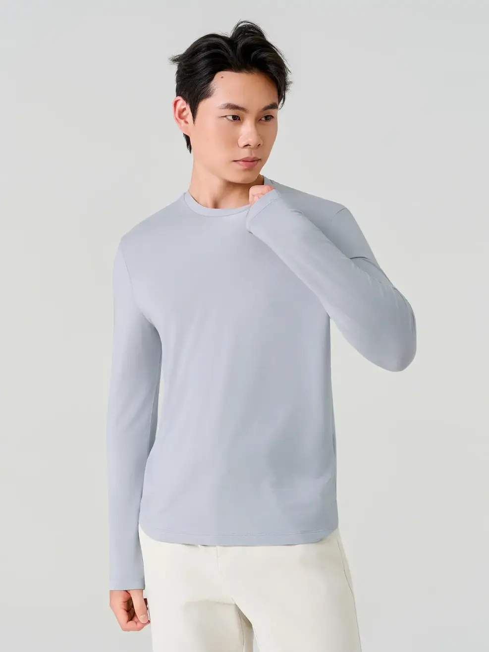 Áo Phông Nam Dài Tay Cổ Tròn Tfs - Xám 004 - M