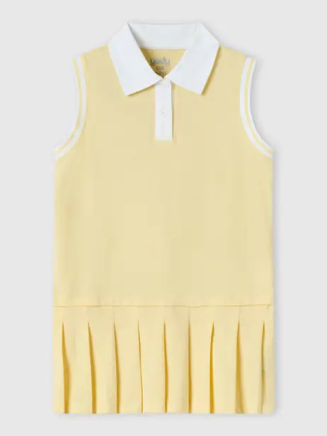 Váy bé gái xếp li cổ polo