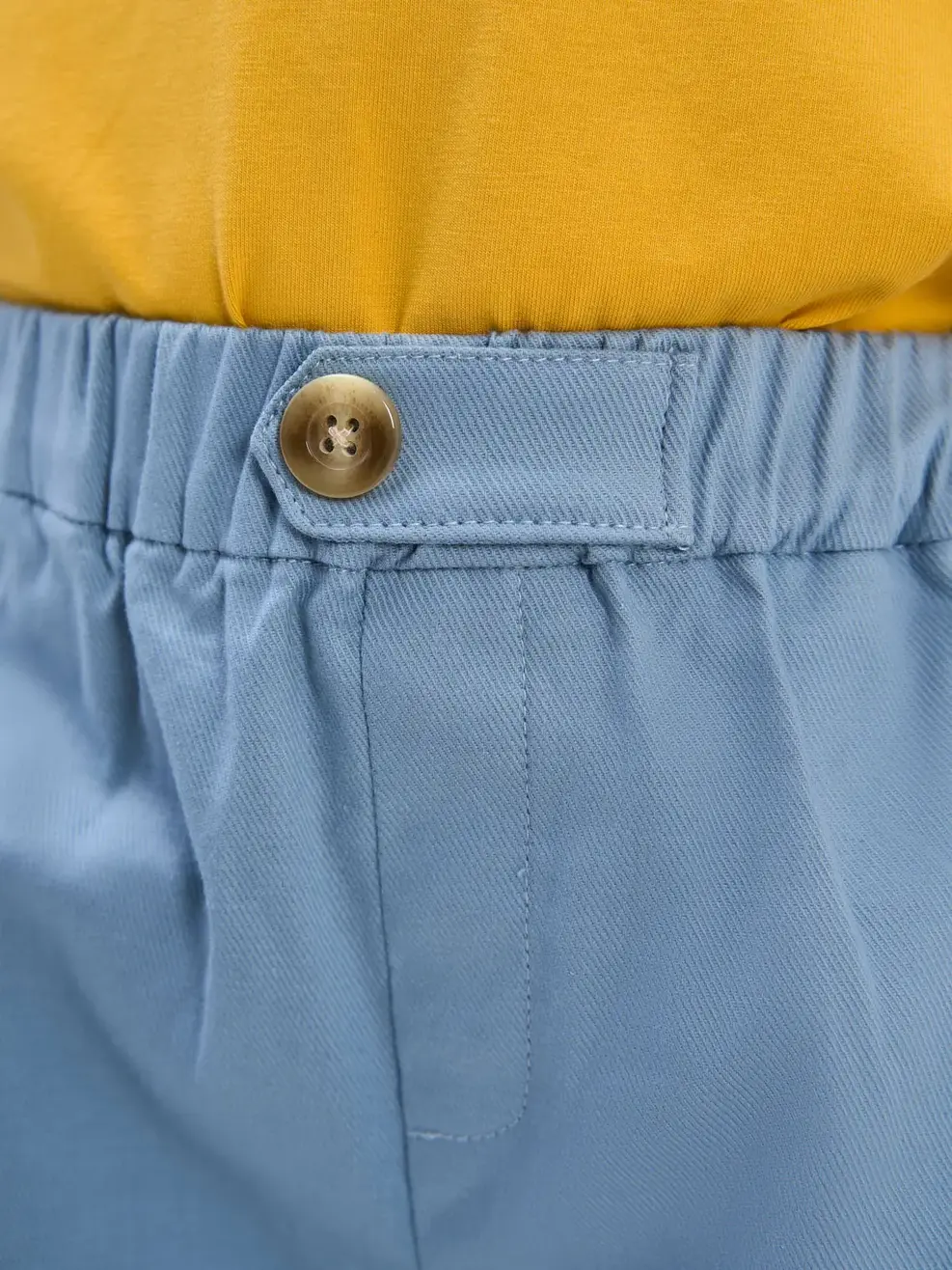 Quần sooc kaki kid thêu ống - Xanh - 6