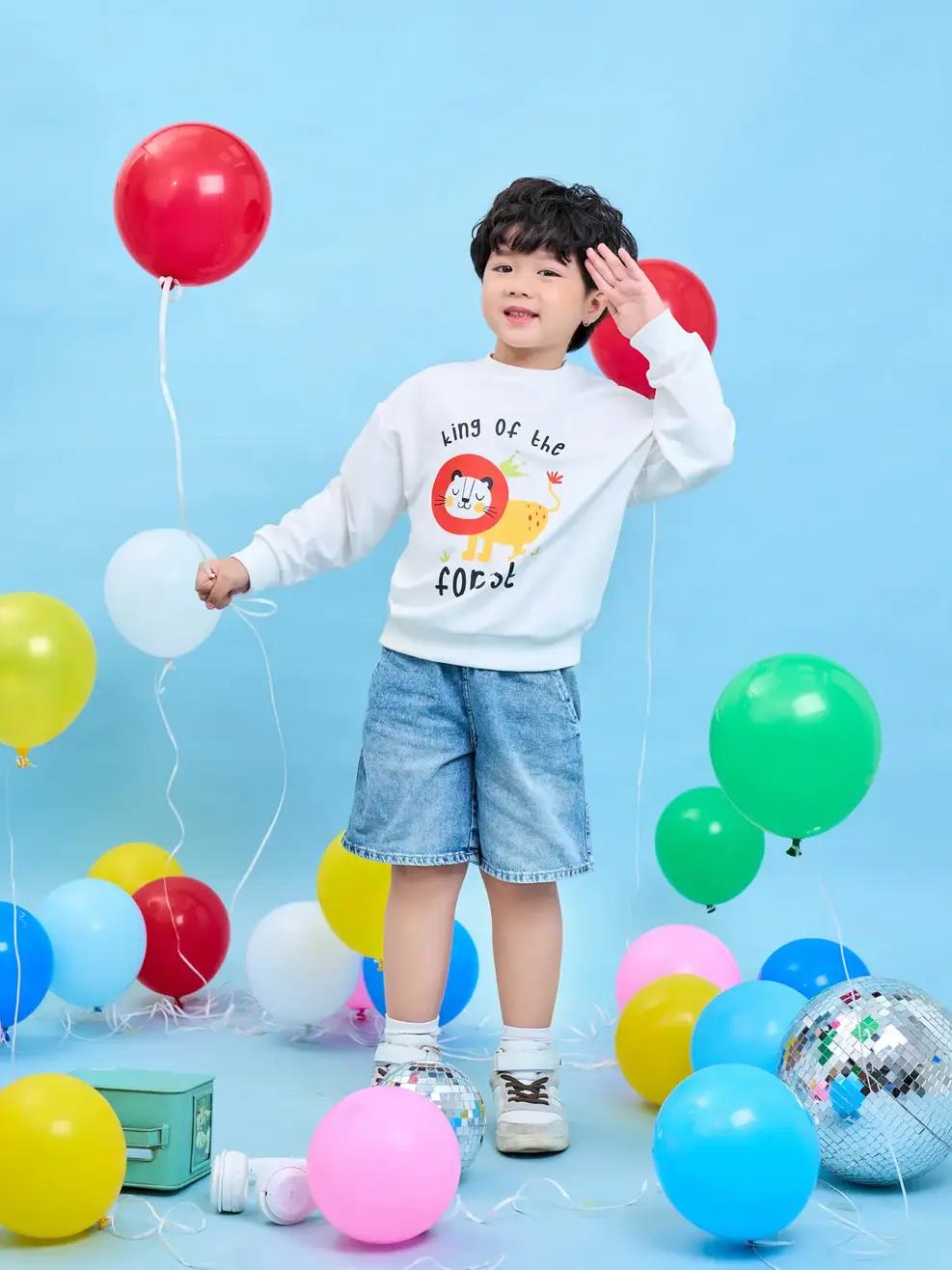 Áo nỉ kid Lion King - Trắng - 2