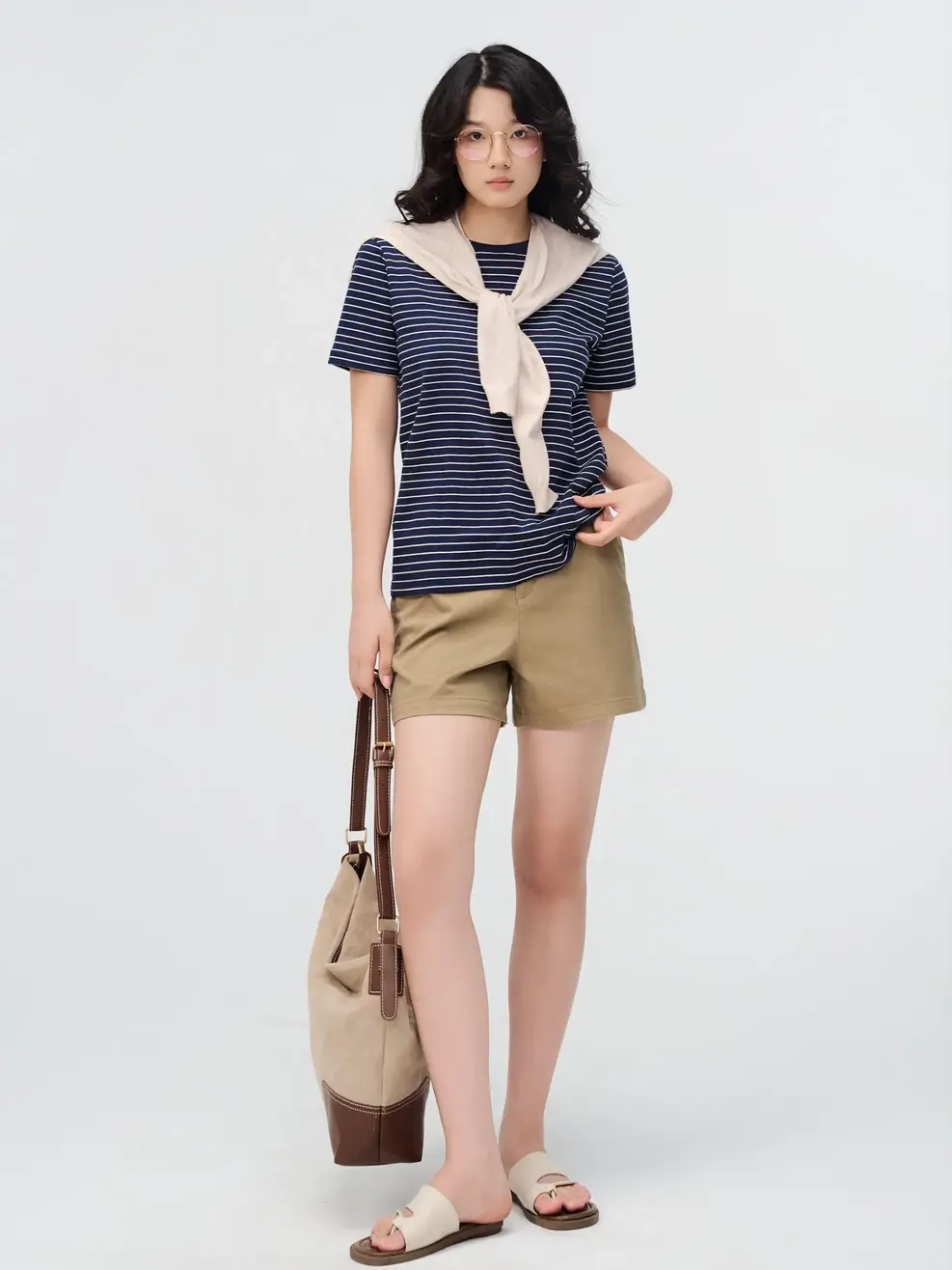 Quần Shorts Nữ Khaki Stretch Cạp Liền -  Rêu 041 - 26
