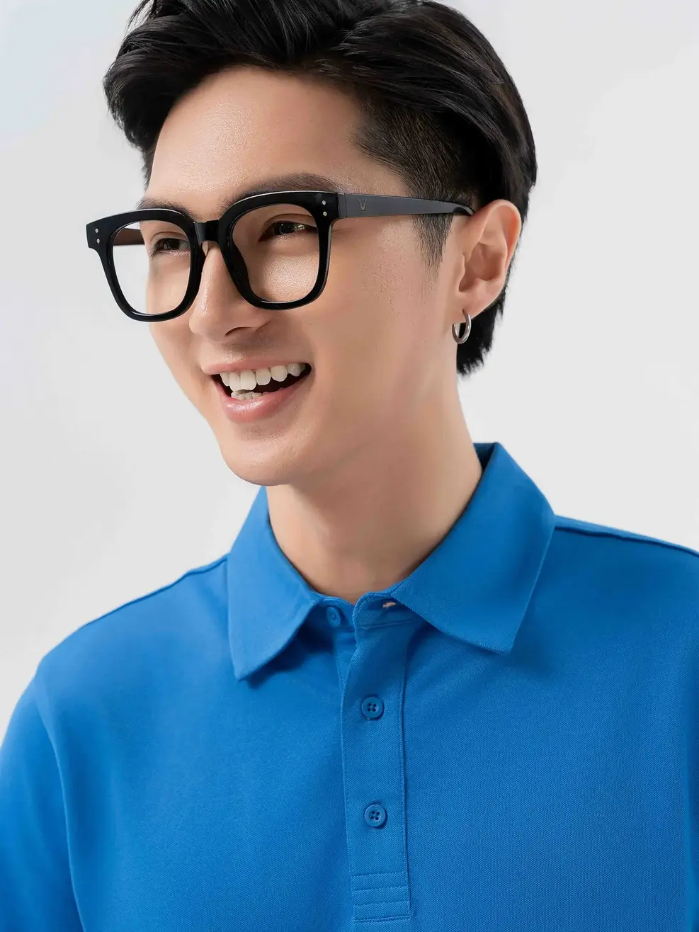 ÁO POLO NAM TÚI NGỰC PHỐI CÚC - Xanh bích - M