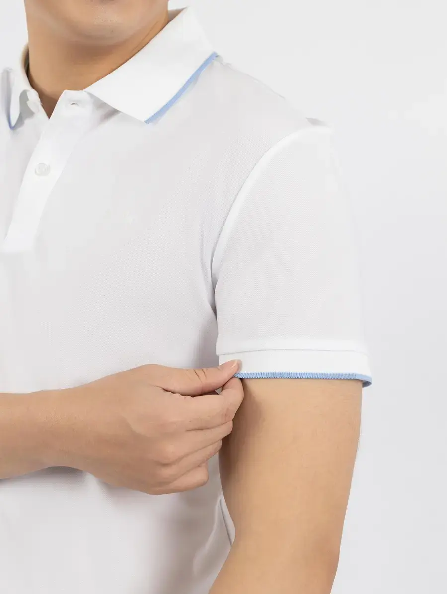 Áo Polo Nam Pique Gia Đình - Trắng - M