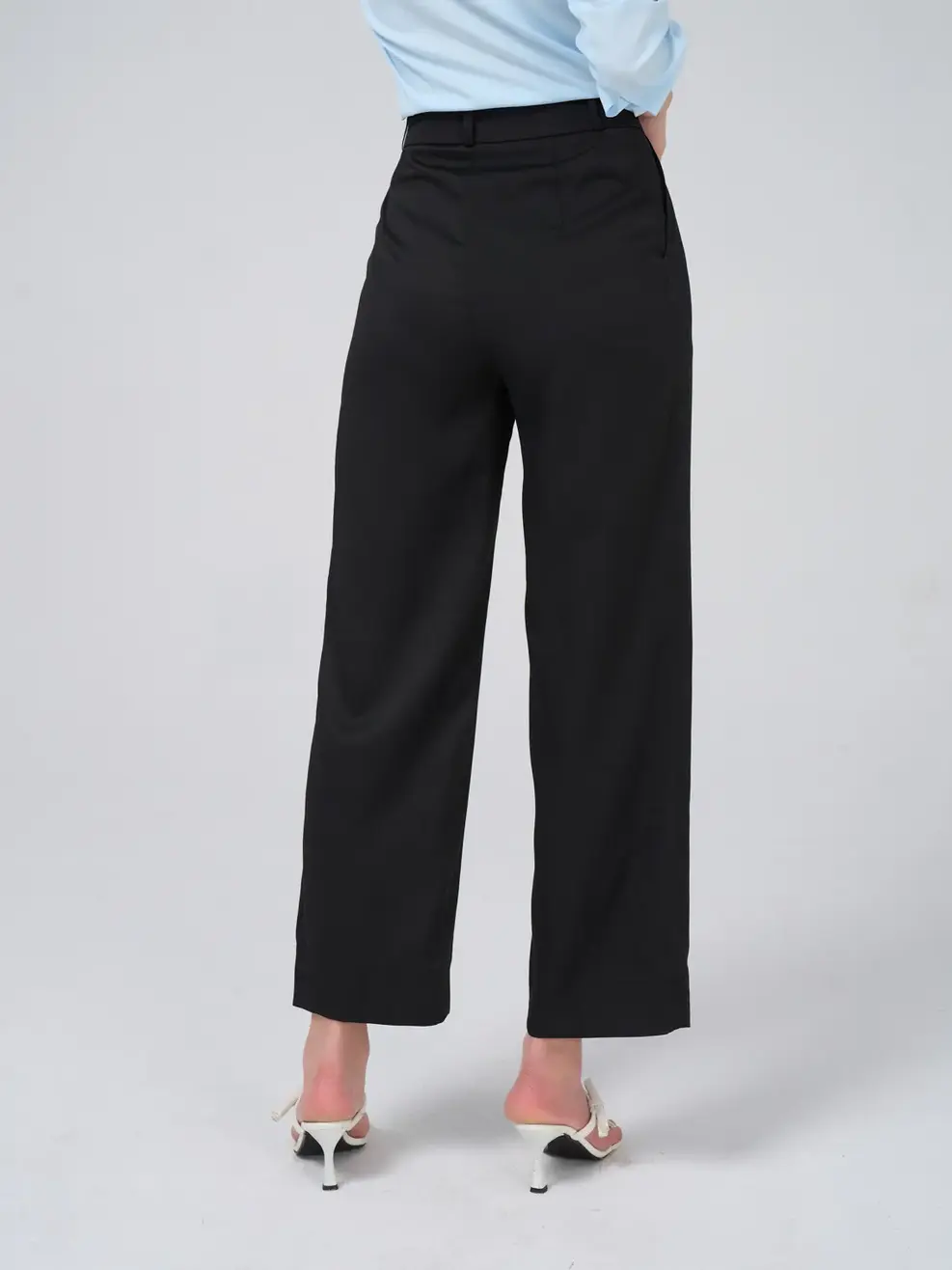 Quần suông đứng mềm nhẹ - Đen - 2XL