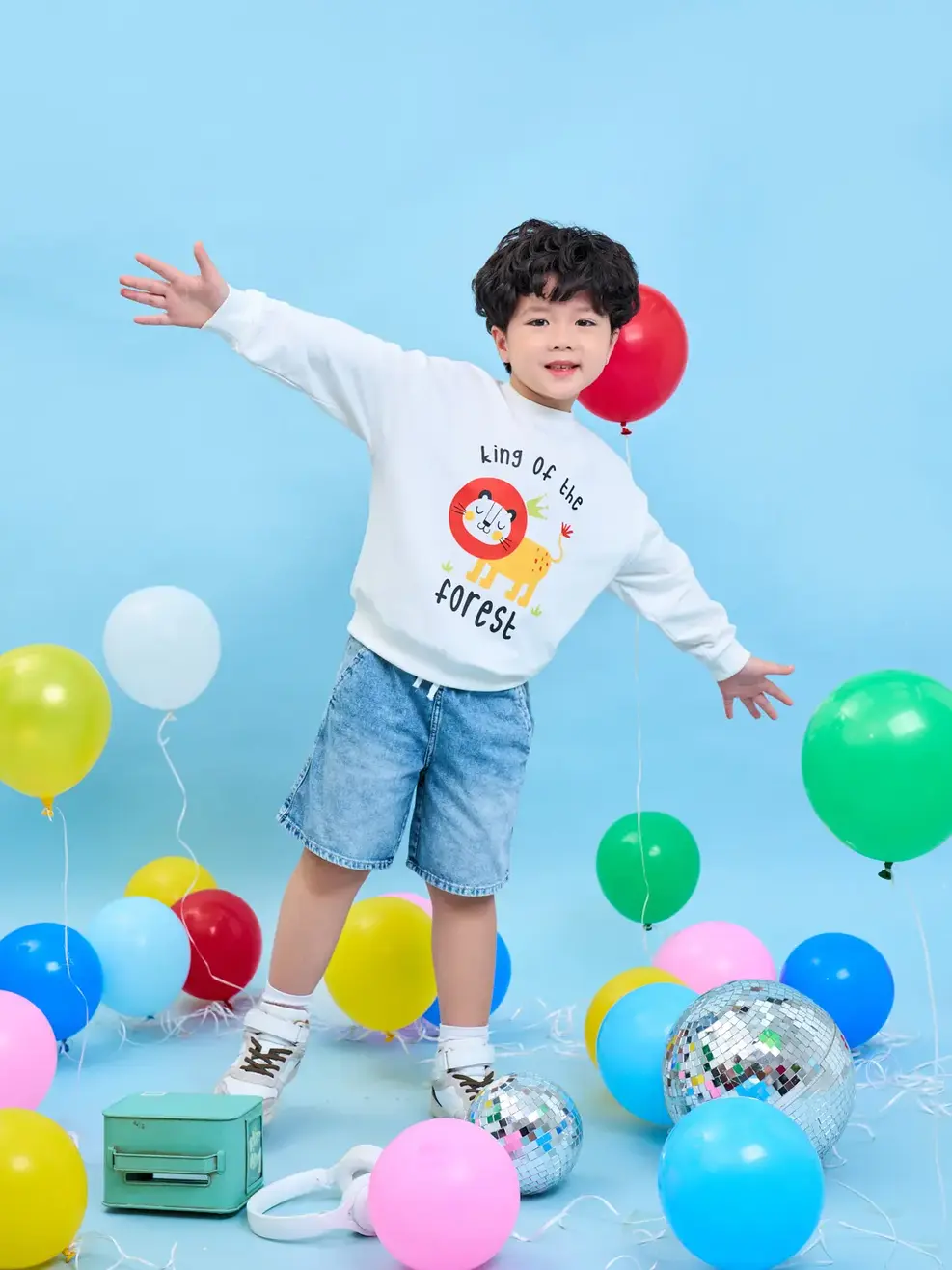 Áo nỉ kid Lion King - Trắng - 2