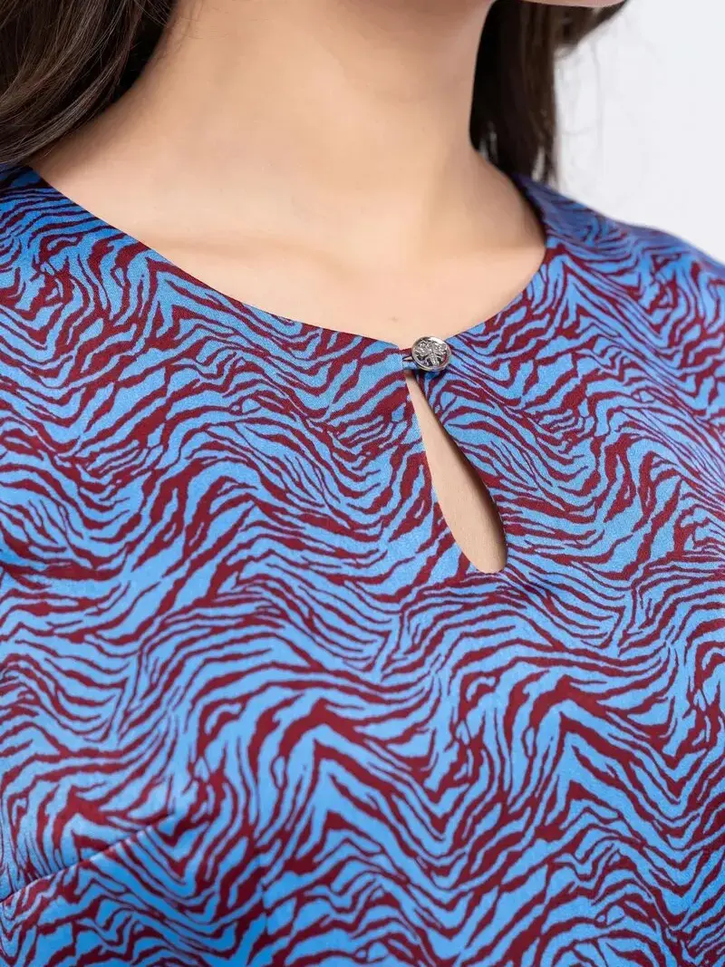 Đầm xòe đai thắt eo - Xanh - M