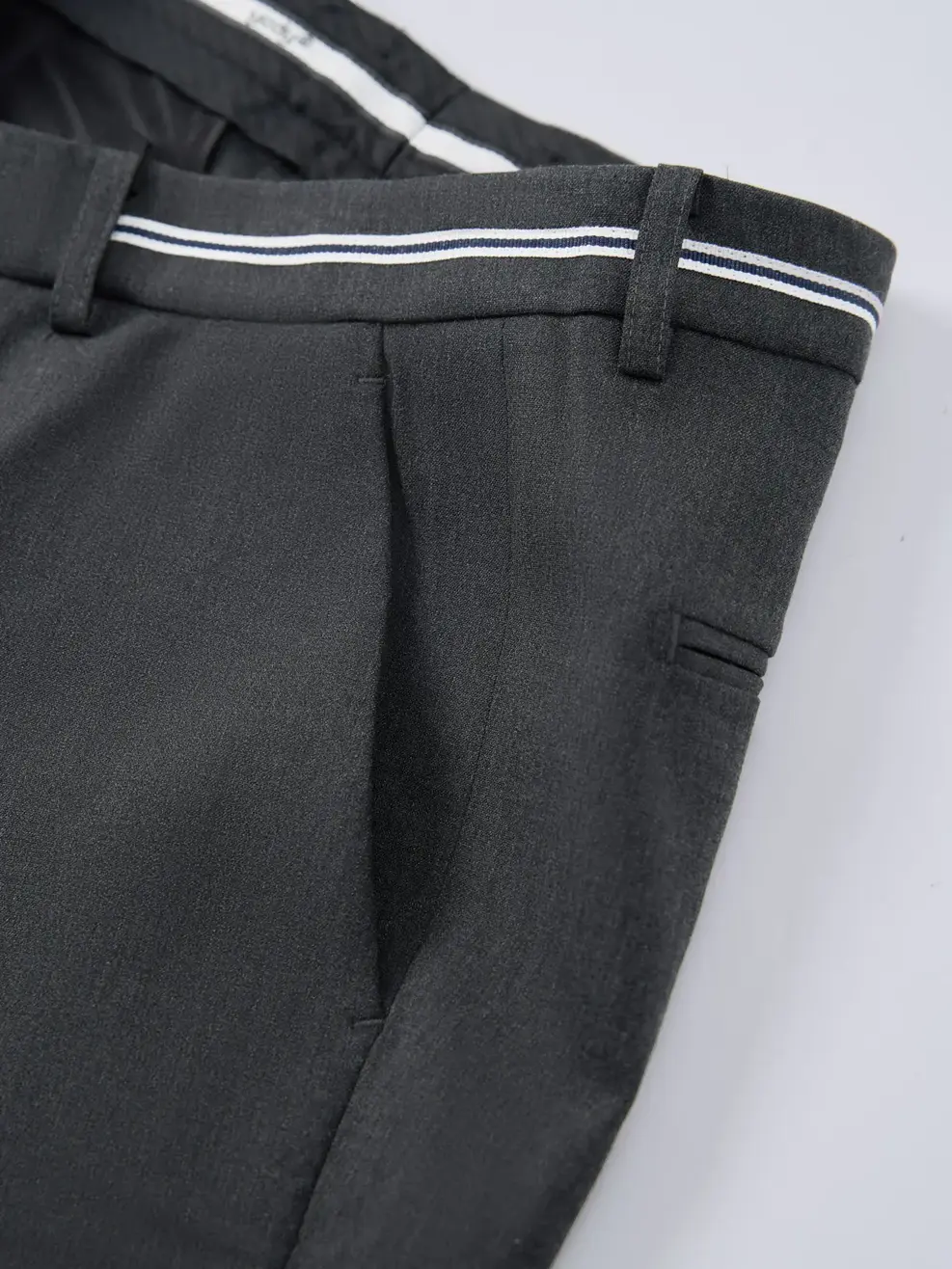Quần Âu Nam Slim Fit Phối Cạp - Than chì 017 - 29