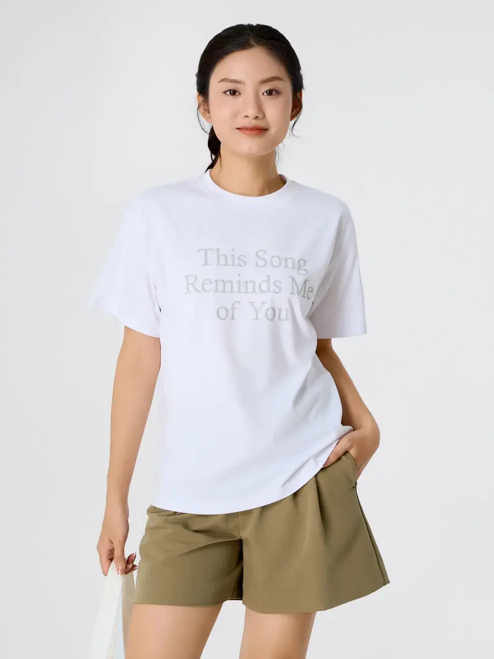 Áo Phông Ngắn Tay In Hình Thân Trước - Trắng 001 - S