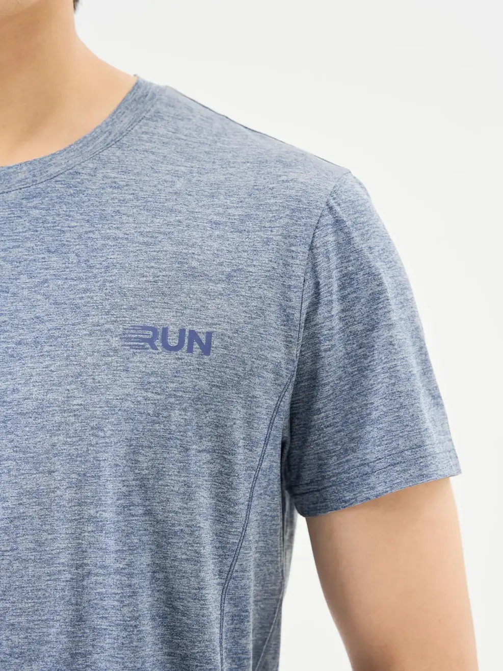 T-shirt Thể Thao Nam Siêu Nhẹ In Run - Navy - L