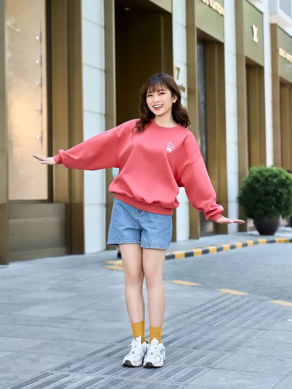 Áo nỉ nữ gia đình thêu COFFEE - Hồng - XL