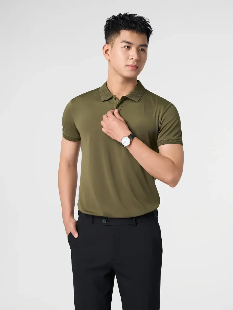 Áo Polo Nam Coolmax Bo Dệt Nổi-APM5179 - Ô LIU 029 - M