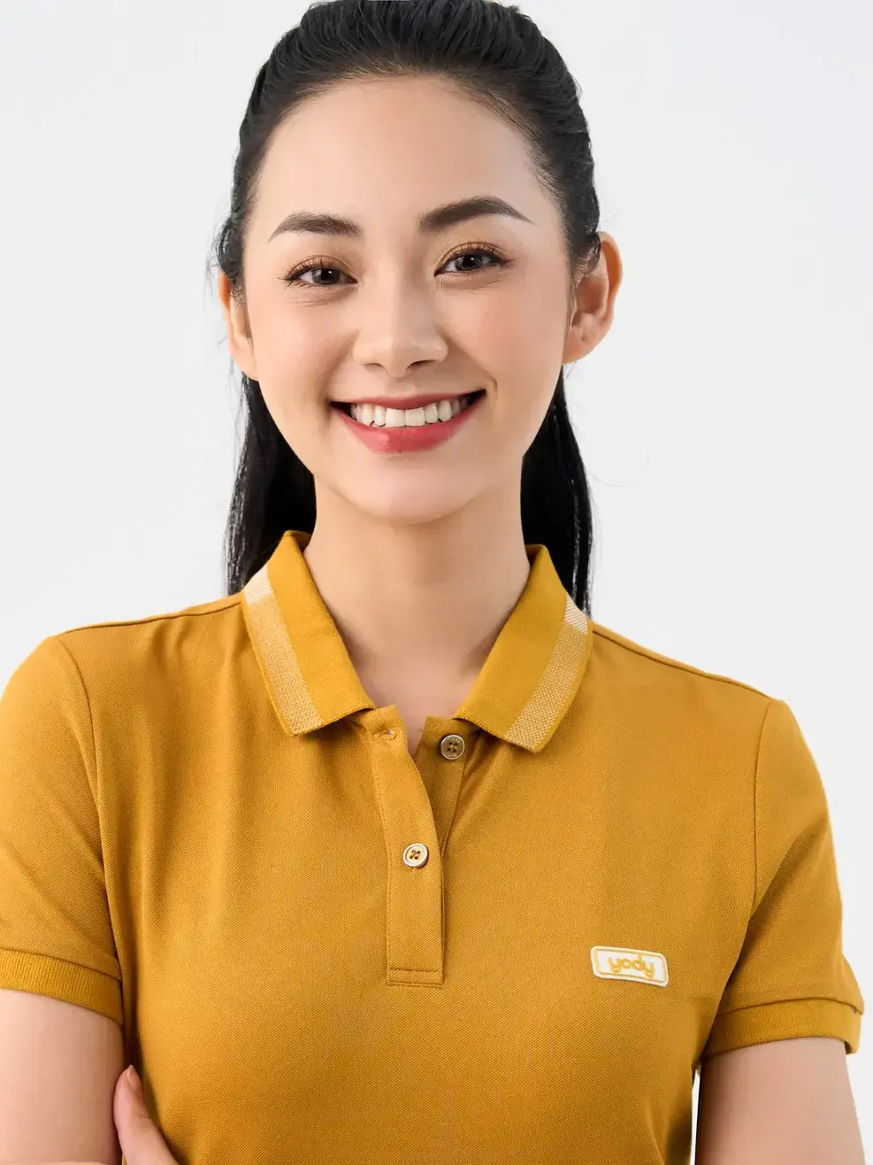 Áo Polo Nữ Mắt Chim Phối Bo-APN3340 - VÀNG 042 - 2XL