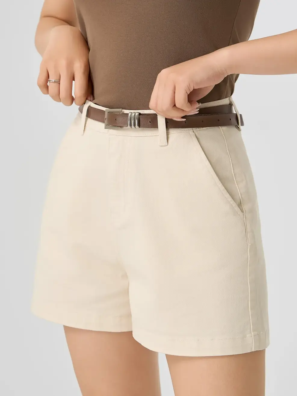 Quần Shorts Khaki Suông Trơn (SJN4022) - Be 009 - 25
