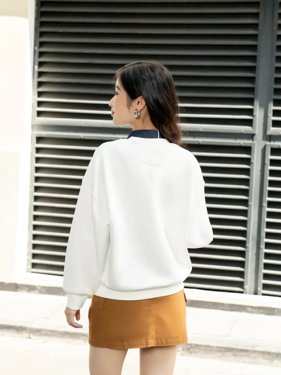 Áo thu đông nữ smile - Trắng - S