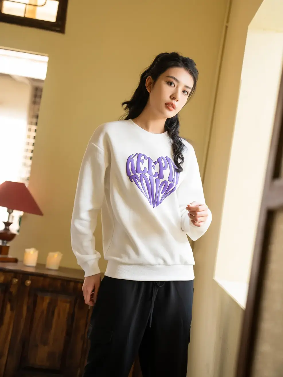 Áo thu đồng nữ KEEP IN TOUCH - Trắng - S