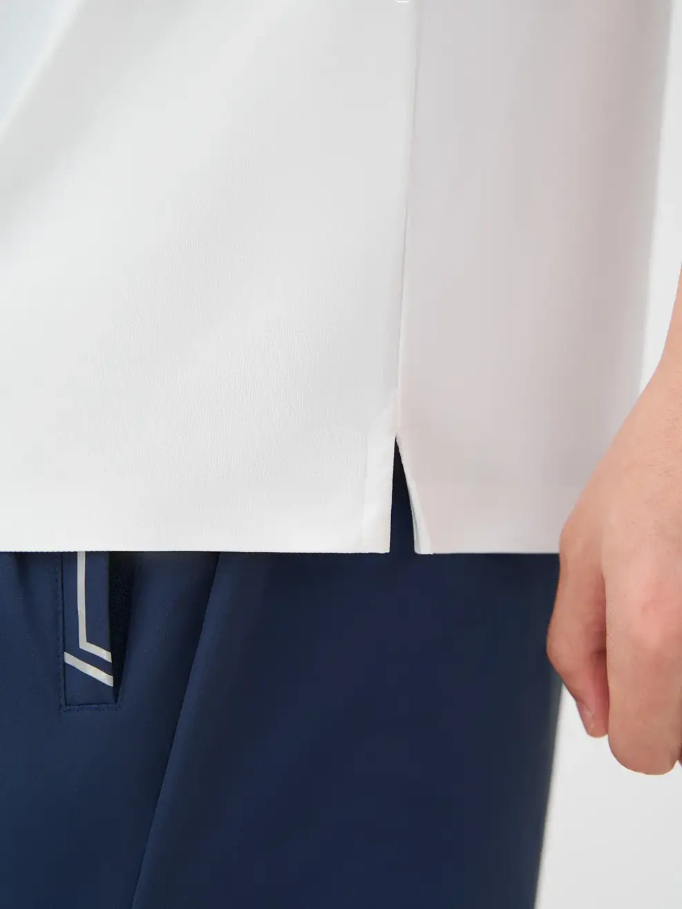 Áo Polo Nam Phối Cổ Thân Có In - White 004 - S