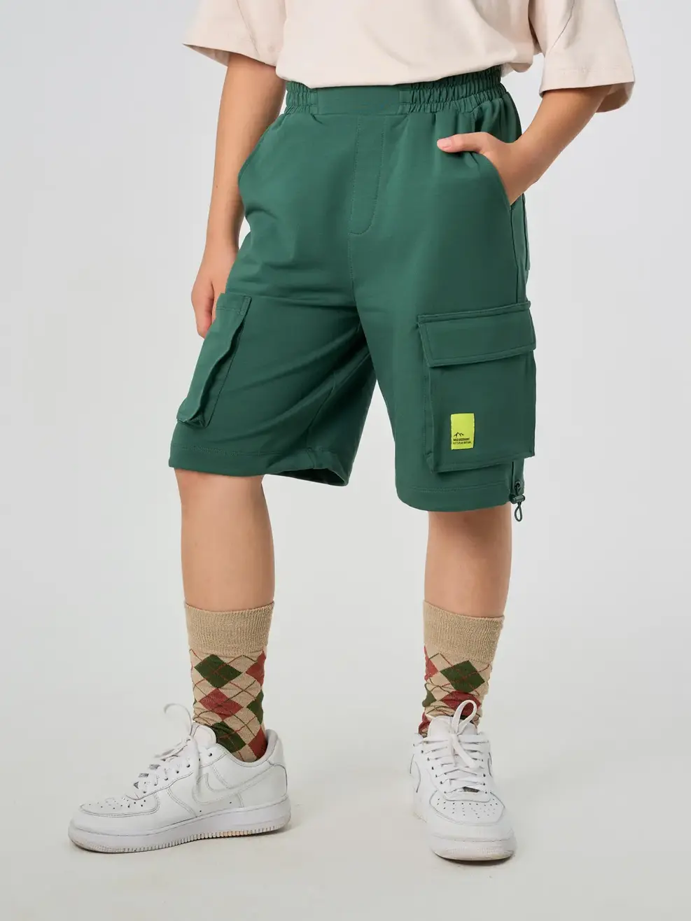 Quần Shorts Bé Trai Rút Dây Gấu - Xanh 057 - 8-9