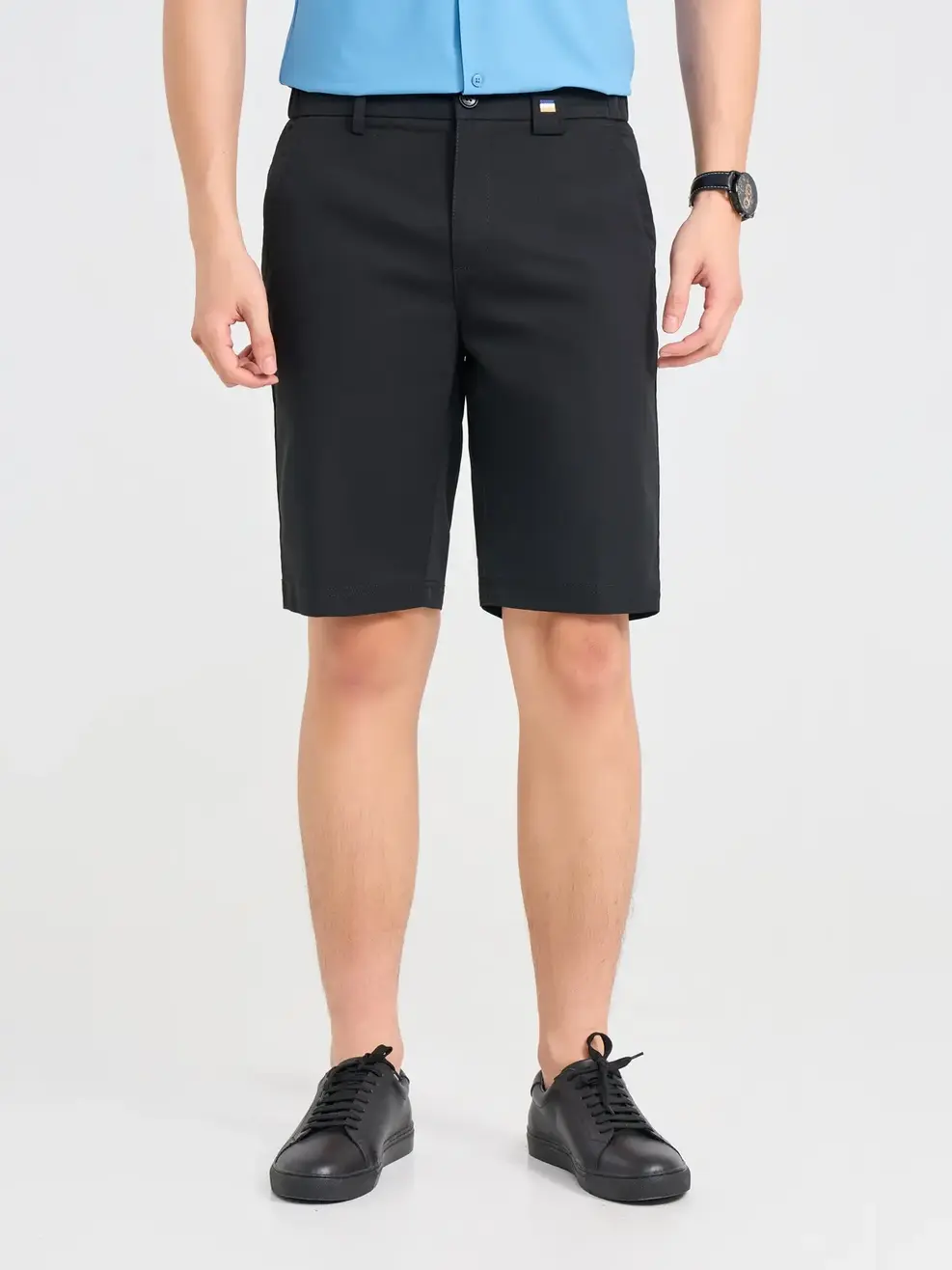 Quần Short Nam Cơ Bản Chun Cúc - Đen - 29