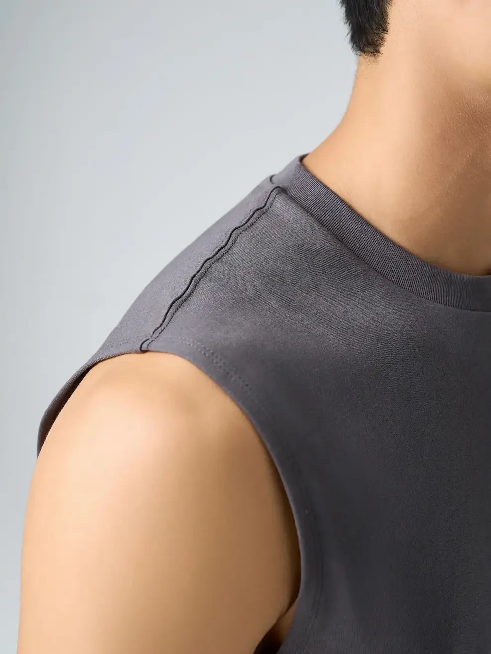 Áo Ba Lỗ Basic Regular - Than chì 002 - XL