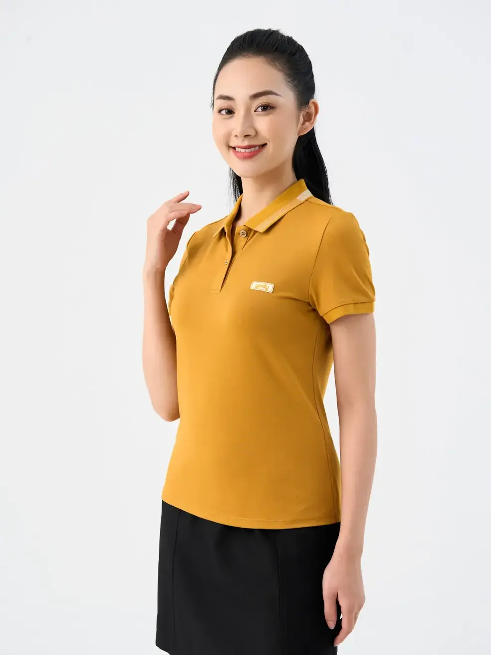 Áo Polo Nữ Mắt Chim Phối Bo-APN3340 - VÀNG 042 - 2XL