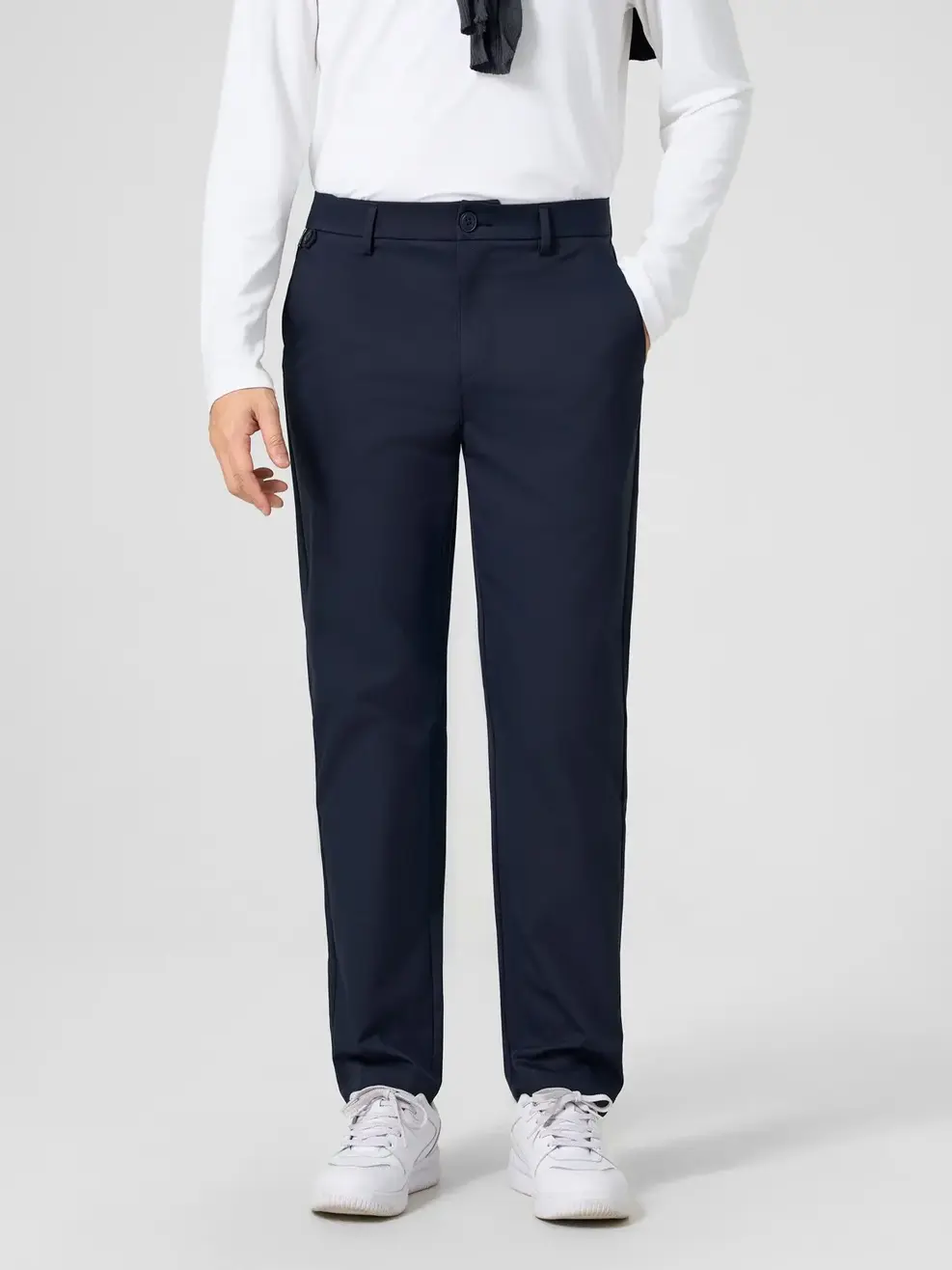 Quần Kaki Nam Phối Túi Sườn - Tím than - 29