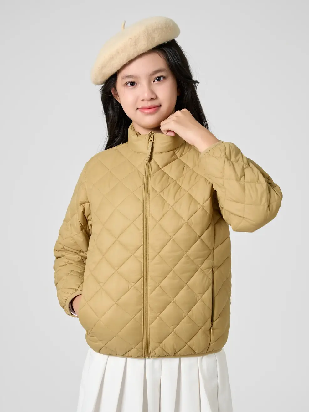 Áo Phao Kid Trần Trám Siêu Ấm - Vàng cát - 8-9