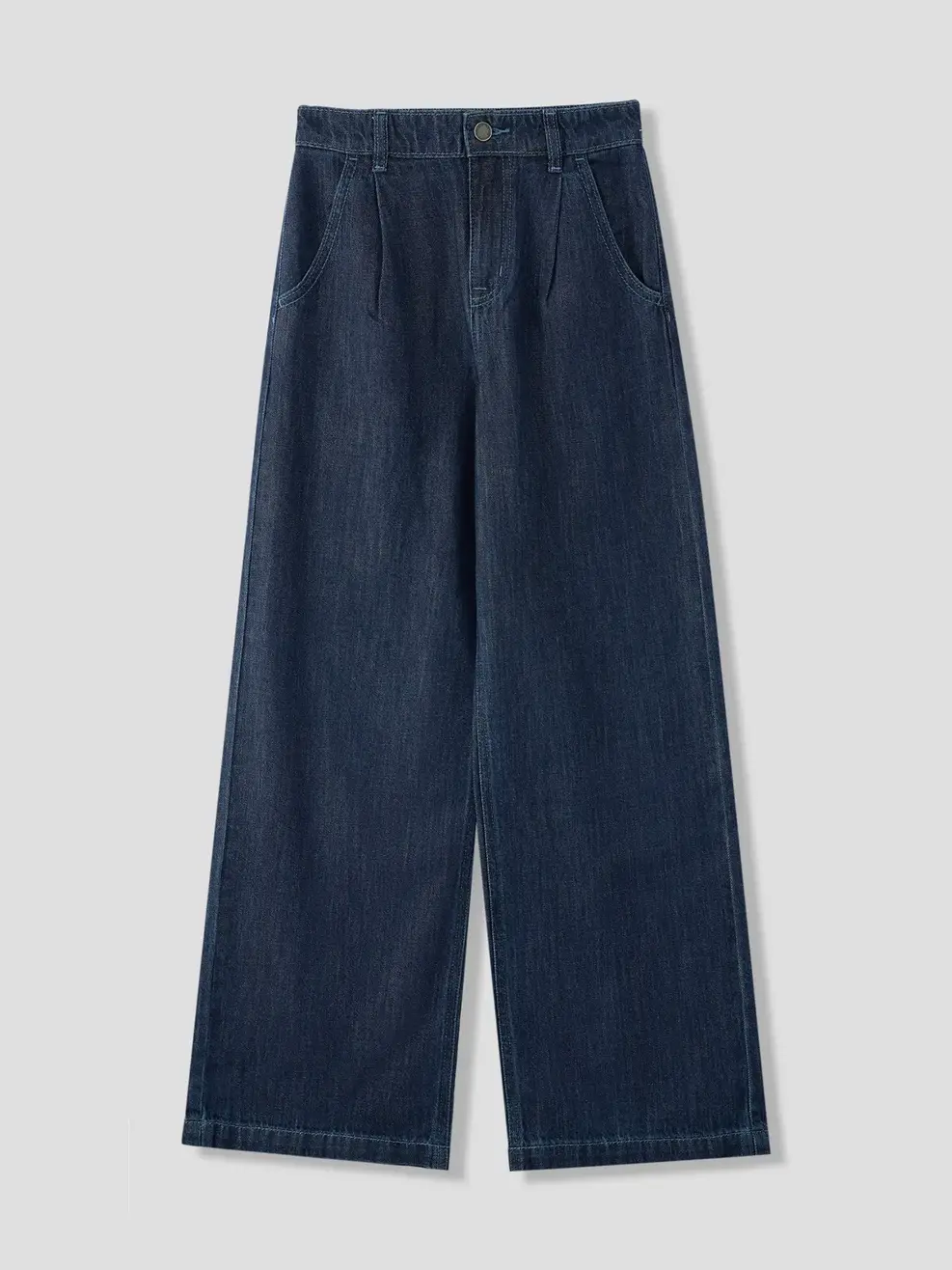 Quần Jeans Ống Suông Cạp Chun Mỏng Nhẹ - Màu chàm 001 - 26