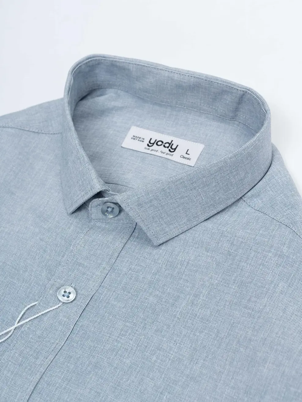 Sơ mi Café dài tay melange - Xanh ghi - 3XL