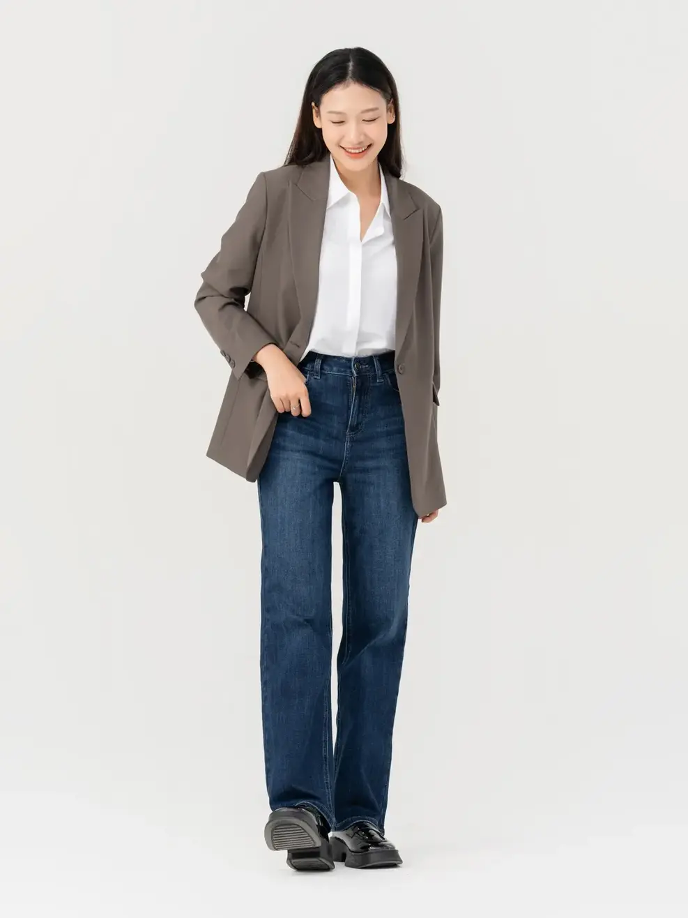 Vest Nữ Dáng Blazer Túi Cơi - Nâu đậm - S