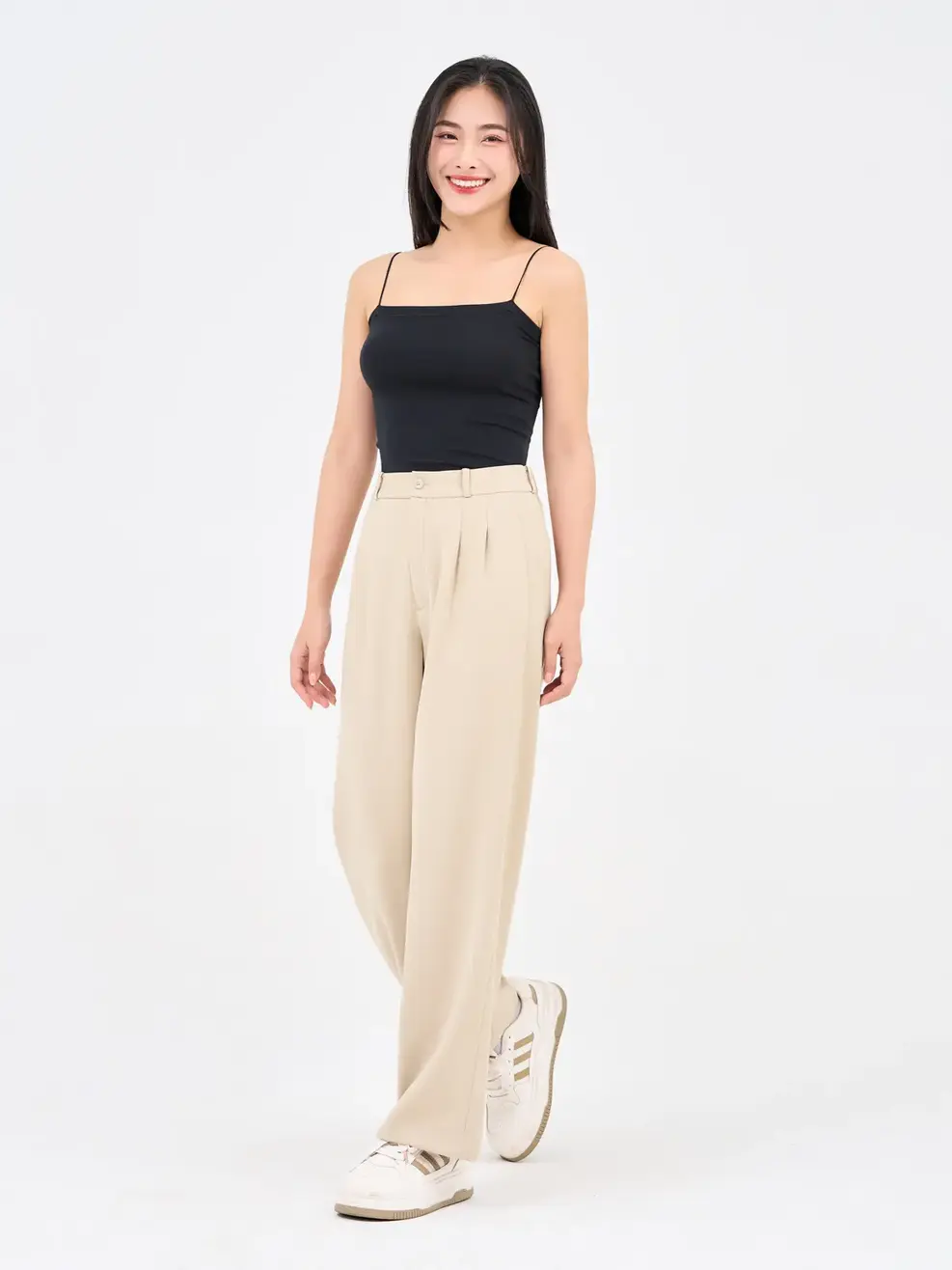 Quần Âu Nữ Dáng Suông Cơ Bản - Be - S