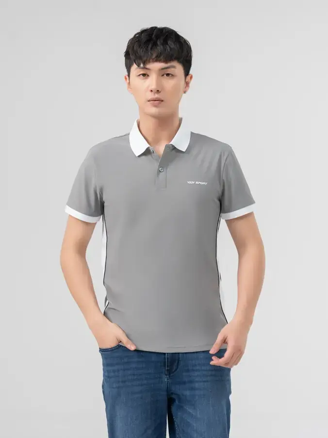 Polo Thể Thao Nam Airycool Lé Sườn Phối Màu - Ghi - M