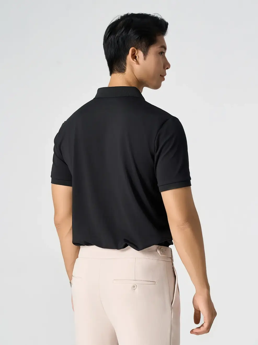 Áo Polo Nẹp Che Cúc - ĐEN 002 - S